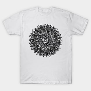 Monochrome Digital Mandala T-Shirt